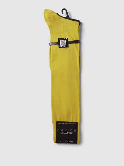 FALKE Kniekousen met scheerwolaandeel model 'ClimaWool' Geel - 3