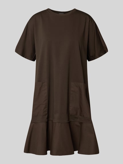 MM by Max Mara Knielanges Tunikakleid mit Puffärmeln Modell 'ONORE' Dunkelbraun 2