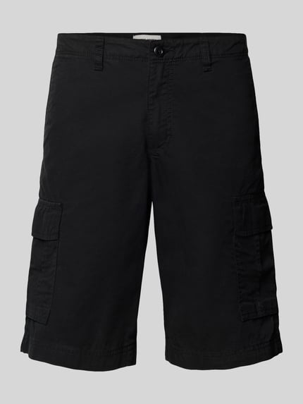 Produktfoto, Shorts mit Cargotaschen Modell 'COLE MATTY' von Jack & Jones aus Reine Baumwolle, Regular-Fit, schwarze Farbe, robuste Textur