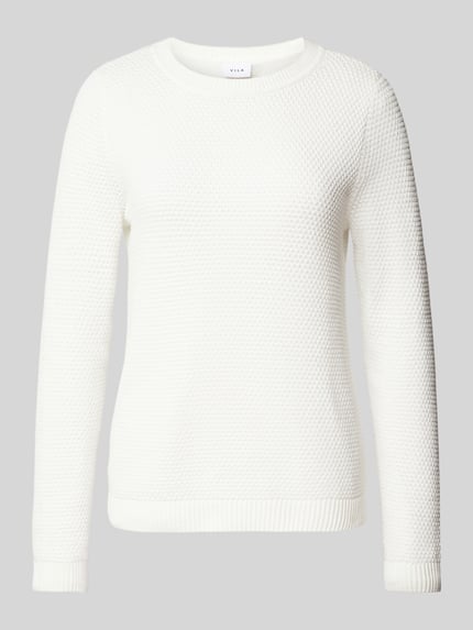 VILA Strickpullover mit gerippten Abschlüssen Modell 'dalo' Offwhite 2