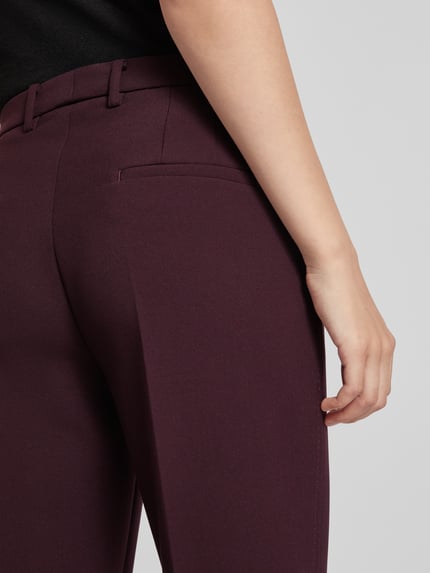 CAMBIO Regular fit stoffen broek met katoen, model 'KRYSTAL' Bordeaux - 3