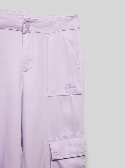 GUESS Baggy fit cargobroek met labelstitching Lila - 2