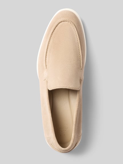 Productfoto, Loafers met licht gestructureerde zool model 'STRIDE FLEX' van Lloyd, afgeronde neus, siernaden, beige suède textuur