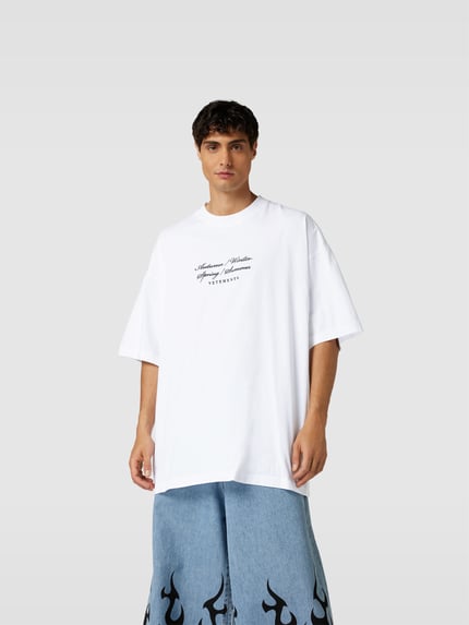VETEMENTS Oversized T-Shirt mit Rundhalsausschnitt Weiss 4
