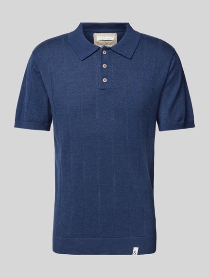 Colours & Sons Slim fit poloshirt met labeldetail Marineblauw - 2
