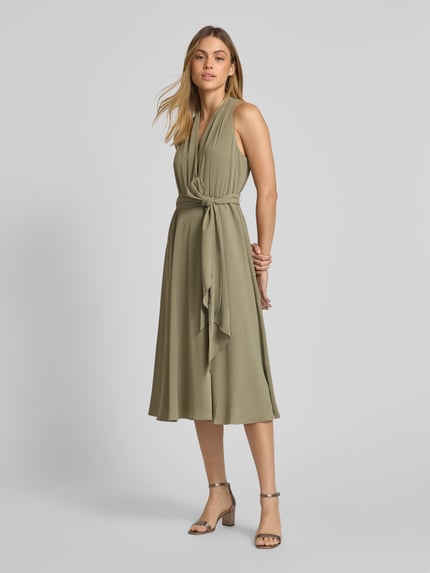 Lauren Ralph Lauren Avondjurk met strikceintuur, model 'VARSHA' Groen - 1