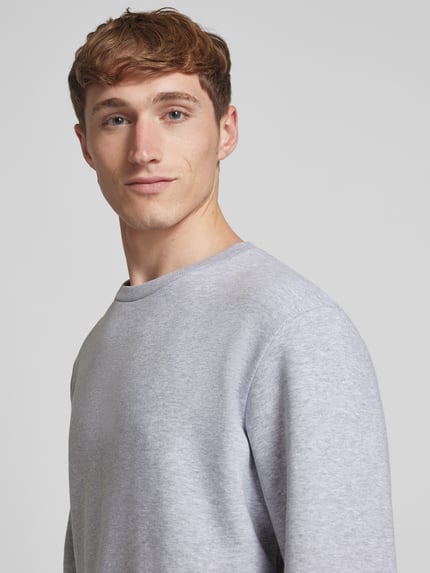 JACK & JONES Sweatshirt mit Rundhalsausschnitt Modell 'BRADLEY' Hellgrau Melange 3