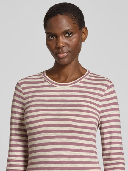 Marc O'Polo Langarmshirt mit abgerundetem Saumabschluss Mauve 3