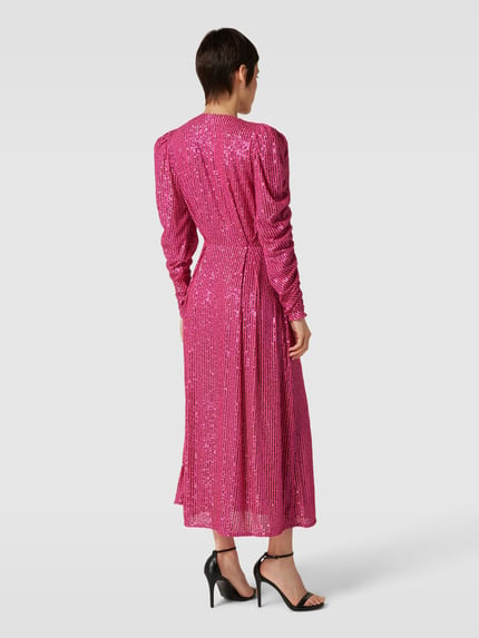 STELLA NOVA Maxi-jurk met pailletten, model 'Silva Lee' Felroze - 5