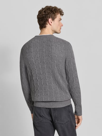 BOSS Regular Fit Strickpullover aus Schurwoll-Kaschmir-Mix Modell 'HETICO' Hellgrau 5