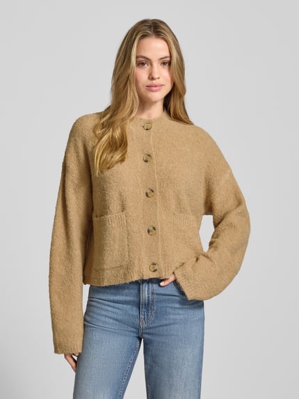 Jake*s Studio Woman Strickjacke mit aufgesetzten Eingrifftaschen Camel 4