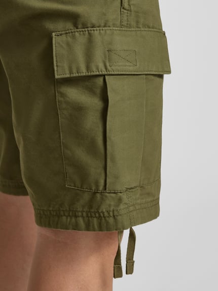 JACK & JONES Korte regular fit cargobroek met riemlussen, model 'COLE BARKLEY' Olijfgroen - 3