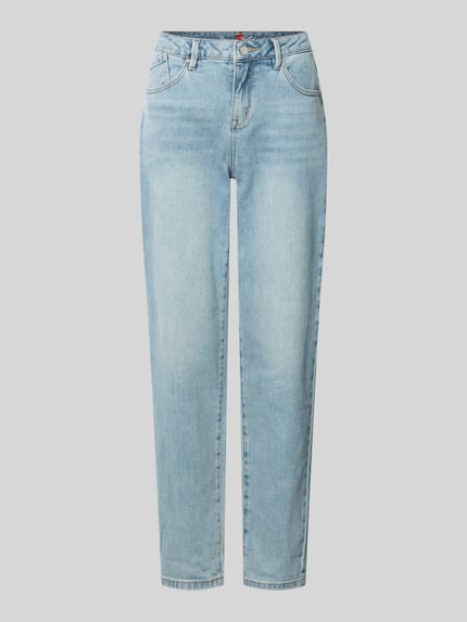 Produktfoto, Mom Fit Jeans im 5-Pocket-Design Modell 'Carrot' von Buena Vista, hellblau, gerade geschnitten, Baumwoll-Mix mit Stretch-Anteil