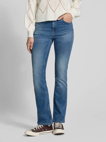 ETIQUETT ESSENTIALS Jeansy z poszerzaną nogawką i 5 kieszeniami model ‘Grace’ Jeansowy niebieski 4