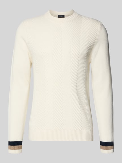 MAERZ Muenchen Strickpullover mit gerippten Abschlüssen Offwhite 2