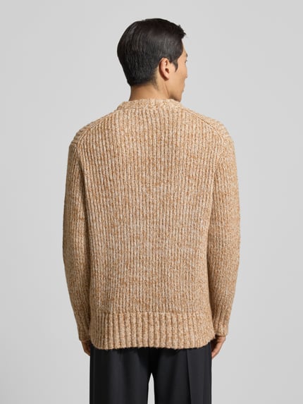 Selected Relaxed Fit Wollpullover mit überschnittenen Schultern Modell 'CHICAGO' Hellbraun 5