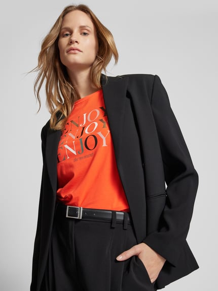 s.Oliver RED LABEL T-Shirt mit Label-Prints Modell 'ENJOY' Koralle 3