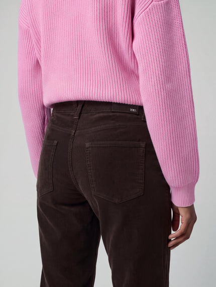 MAC Regular Fit Cordhose mit Bundfalte Modell 'Gina Straight' Graphit 3