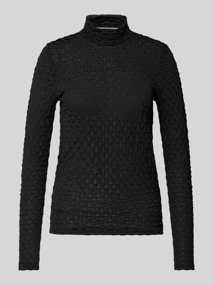 Selected Shirt met lange mouwen en opstaande kraag, model 'TIMMI' Zwart - 2