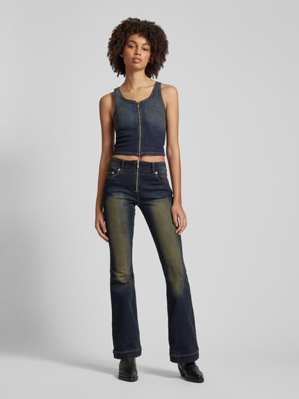 Weekday Denim Tanktop mit Reißverschluss Modell 'Redondo' Jeansblau 1