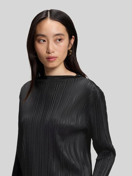 BOSS Langarmshirt mit Fransensäumen am Ärmelende Black 3