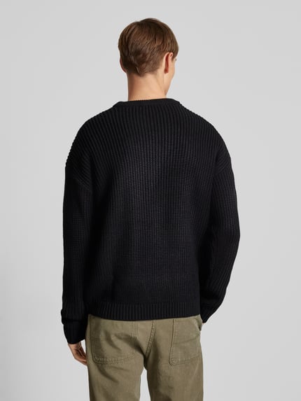 REVIEW Sweter z dzianiny z okrągłym dekoltem Czarny 5