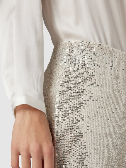 ICHI Stoffen broek met pailletten, model 'FAUCI' Zilver - 3