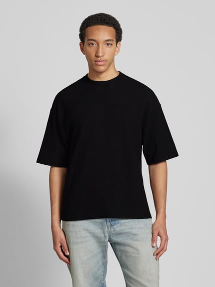 REVIEW T-Shirt mit Strukturmuster Black 4