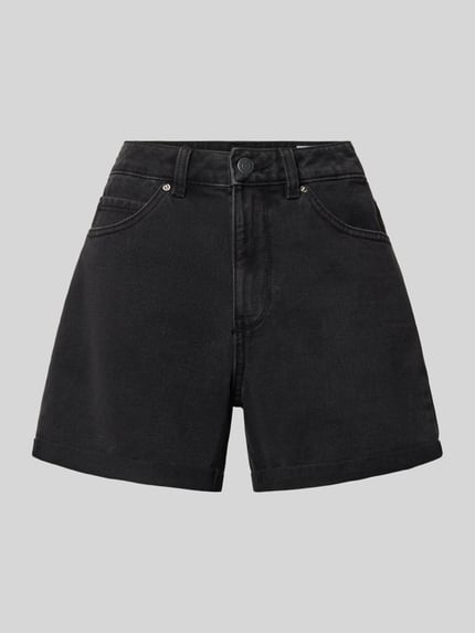 VERO MODA Loose Fit Jeansshorts aus Baumwoll-Mix Modell 'ZURI' Black 2