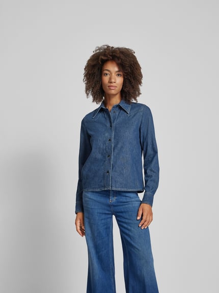 Closed Jeansjack met knoopsluiting Blauw - 4