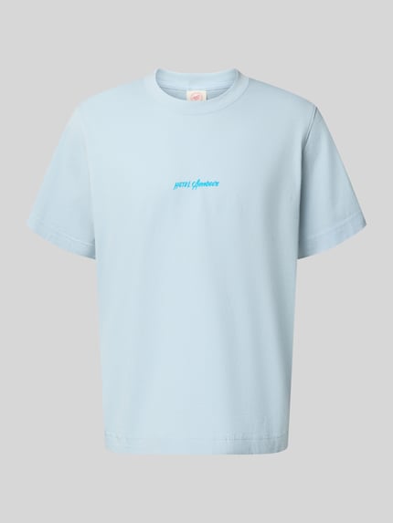 Selected Oversized T-shirt van pure katoen model 'ELIAS' Lichtblauw - 2