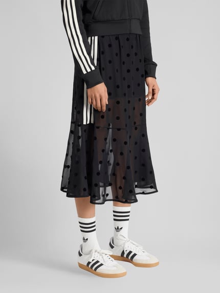 adidas Originals Przezroczysta spódnica midi w grochy Czarny 4