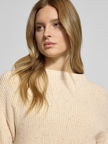 Jake*s Casual Gebreide pullover met extra brede schouders en tunnelkoord Ecru - 3