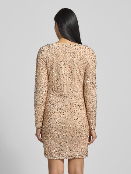 VERO MODA Nauwsluitende avondjurk met pailletten, model 'BELLA' Zand - 5