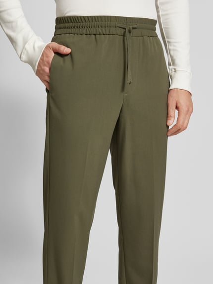 Lindbergh Relaxed Fit Hose aus Viskose mit Tunnelzug Oliv 3