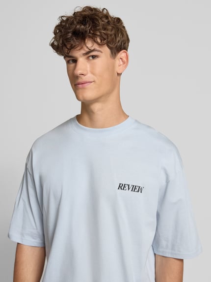 REVIEW T-Shirt mit überschnittenen Schultern Eisblau 3