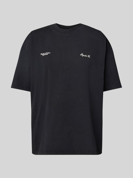 PEGADOR Oversized T-Shirt mit Label-Print Modell 'BROOKE' Anthrazit 2