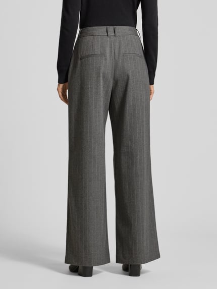 s.Oliver RED LABEL Wijde broek met bandplooien Lichtgrijs - 5