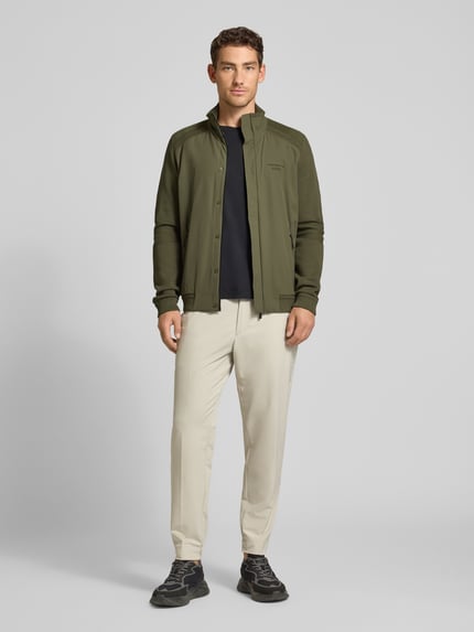 BOSS Green Kurtka blouson z mieszanki modalu z domieszką jedwabiu, krój regular fit, model 'SPIRIT70' Oliwkowy 1