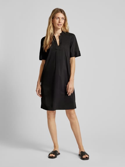 COMMA Knielanges Kleid mit Tunikakragen Black 1