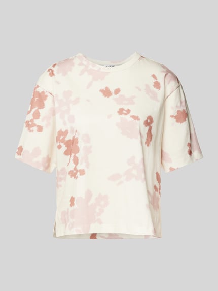 Jake*s Studio Woman Cropped T-Shirt mit geripptem Rundhalsausschnitt Terra 2