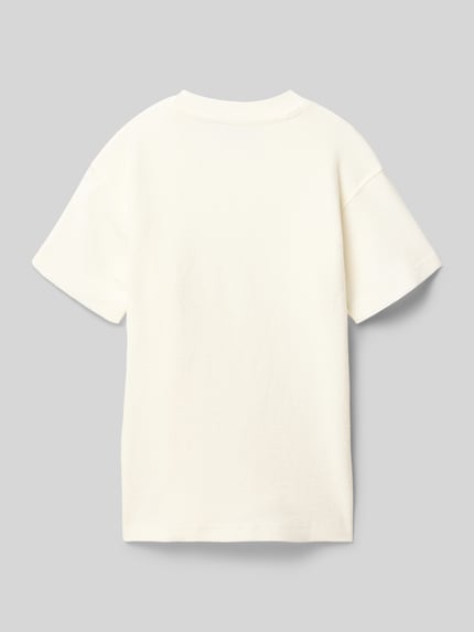 Produktfoto, Regular Fit T-Shirt mit Strukturmuster Modell 'Farno' von CARS JEANS, reine Baumwolle, Rundhalsausschnitt, Rückansicht