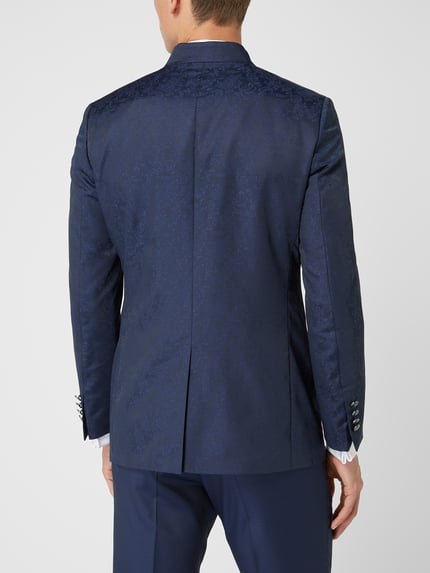 WILVORST Slim fit colbert van wolmix Marineblauw - 5