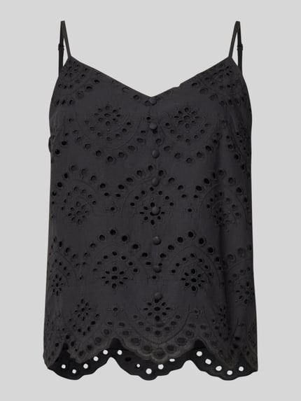 PIECES Regular fit blousetop van puur katoen, model 'VILDE' Zwart - 2