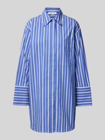 EDITED Overhemdjurk met borstzak, model 'Deloris' Blauw - 2
