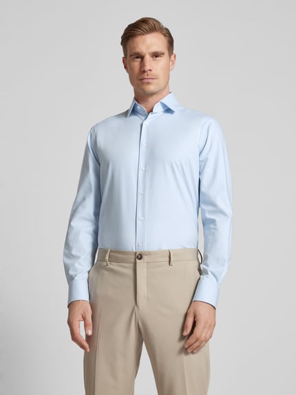 OLYMP Modern fit zakelijk overhemd met kentkraag Bleu - 4