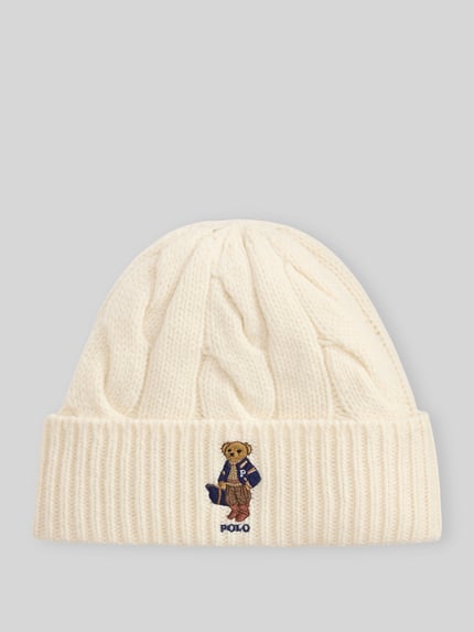 Polo Ralph Lauren Strickmütze aus Woll-Mix Modell 'F26 BR BEANI' Offwhite 1
