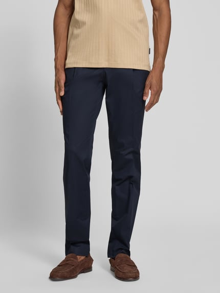 HUGO Slim Fit Bundfaltenhose aus Baumwoll-Mix Modell 'GETLIN251F3' Marine 4