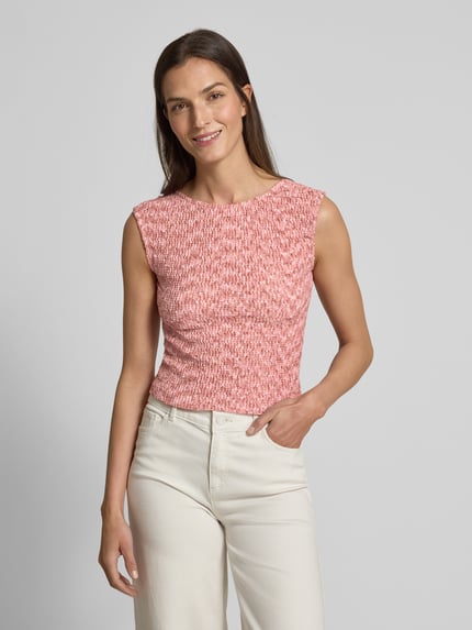 Jake*s Casual T-Shirt mit Strukturmuster Fuchsia 4