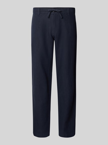 Regular fit linnen broek met persplooien, model 'LEROY' Shop The Look MANNEQUINE